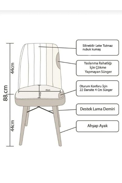 MEDA CONCEPT Milano Serisi Gürgen Ayaklı A+ Kalite Kare Gold Sandalye 8 Farklı Renk Seçeneeği İle