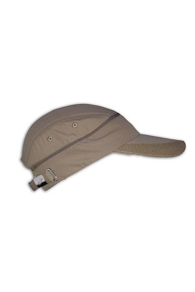 ŞapkaIdünyasi Zippered Tennis Hat Micro Fabric Top Openable Beige Hat