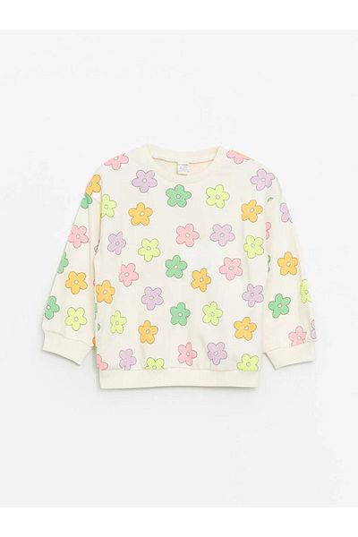 LC Waikiki LCW Baby - Crew Neck Printed Sweatshirt and Leggings for Baby Girl 2 Pieces Set