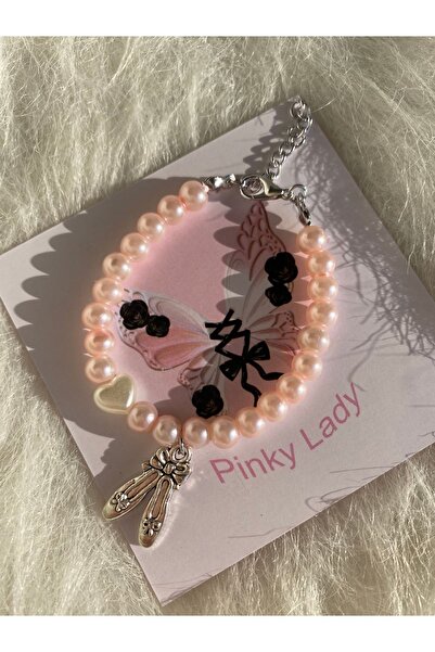 Pinky Lady سوار باليرينا من اللؤلؤ الوردي الجمالي من Balletcore