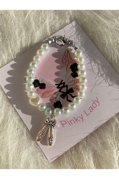 Pinky Lady Balletcore aesthetic ballerina pearl bracelet