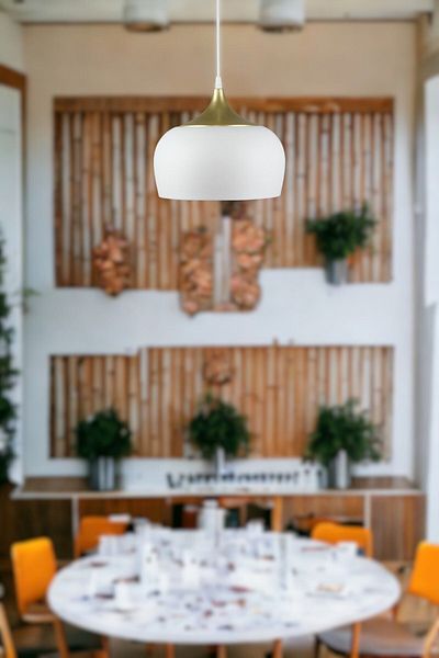 Fer Avize Sona Special Design White Metal Cafe - Kitchen Single Chandelier
