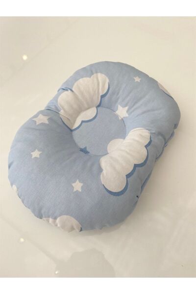 Jaju Baby وسادة رأس مسطحة من السحابة الزرقاء للأطفال حديثي الولادة من 0 إلى 1...