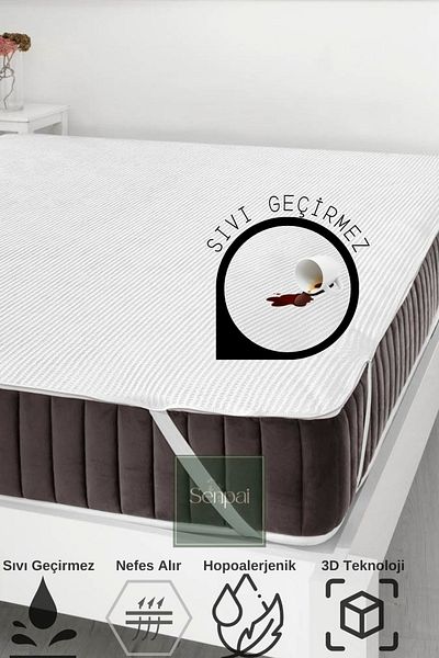 Senpai 3D-Pad 100% Liquid Waterproof Single-Double Cotton Mattress Pad - Quiet and Corner Elastic