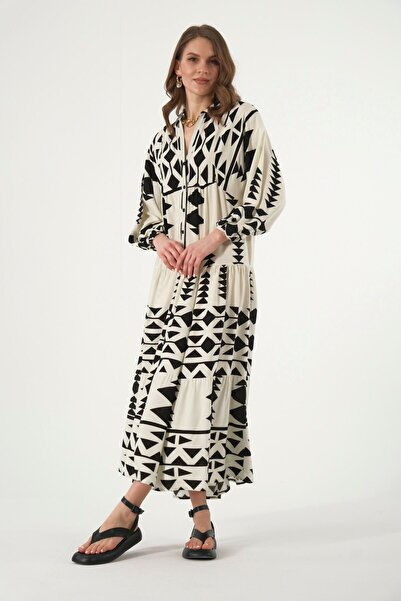 ABBRA Women's Katleya Model 100% Cotton Summer Dress