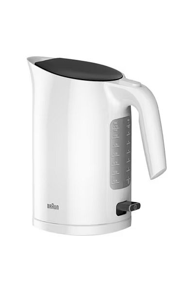 Braun PurEase water Kettle, 3000 Watts, 1.7 L capacity, Fast boiling, 3-way protection - WK 3110