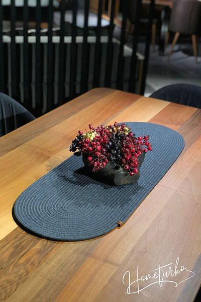 HomeTurko Hometurko, Natural Jute, Anthracite, Placemat, Runner. 35x100