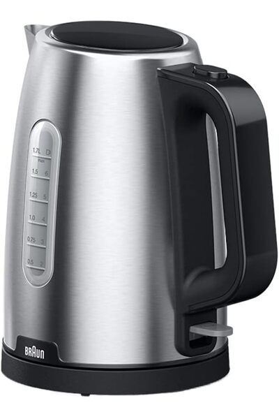 Braun PurShine Kettle, 1.7L, 2200W, Double scale water window, Practical flip lid, Fast boiling system, Anti-scale filter, protection system, WK1500BK, Steel