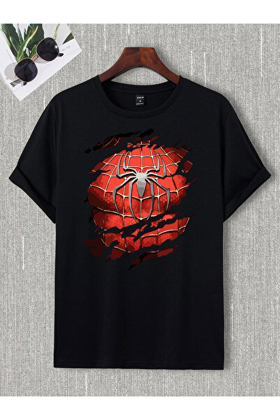 donamod Unisex Oversize Örümcek Adam Spiderman Marvel Çizgi Film Hediye Doğum Günü Dergi Tişört T shirt