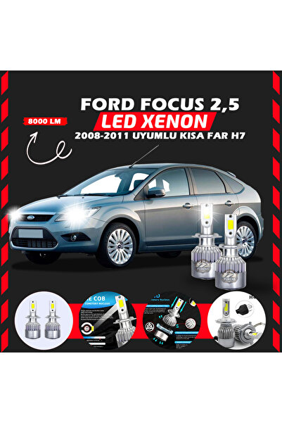 Furens Ford Focus 2.5 2008-2011 Kısa Far Uyumlu Şimşek Etkili Led Xenon Perfo...