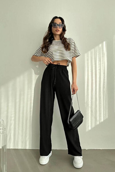 BayBayan High Waist Women's Palazzo Pants - Comfortable Loose Elastic Waist a...