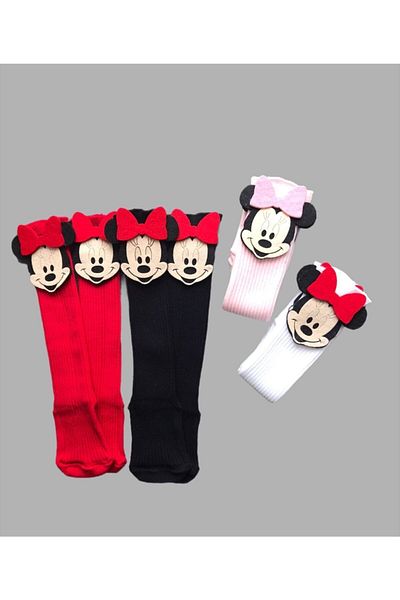 lalinkids Baby Girl Knee-high Socks with Felt Accessories, Pack of 4