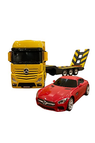 Mercedes TIR Rastar R/C Uzaktan Kumandalı Mercedes Actros Tır + AMG GT Araba - Sarı