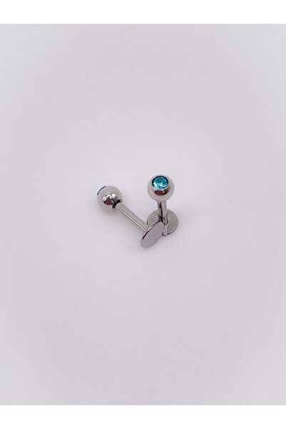 Trinos Cerrahi Çelik Piercing Zirkon 3mm Tek Taşlı Kıkırdak Helix Tragus Pier...