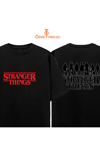 ÖRSTREND تي شيرت مطبوع كبير الحجم من Stranger Things