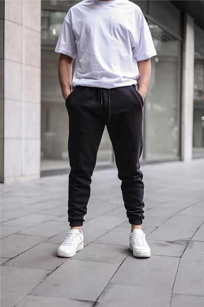 BayBayan Ανδρικό ελαστικό φούτερ Jogger με τρία νήματα