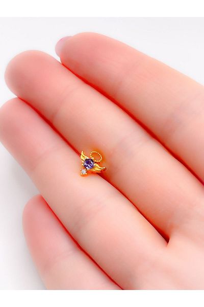 Trinos Surgical Steel Piercing Zircon Stone Angel Figured Cartilage Helix Tragus Piercing (1 piece)