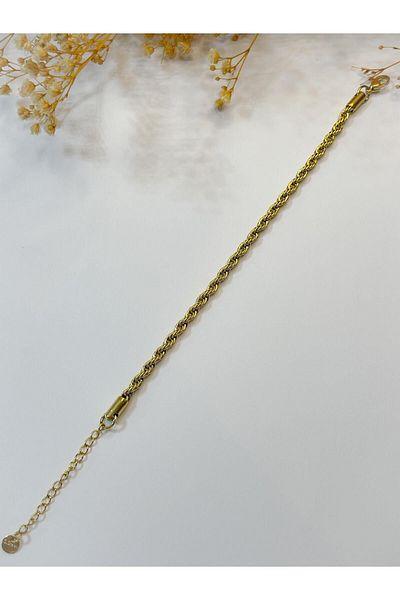 Trinos Steel Bracelet Twist Bracelet 4 mm Gold