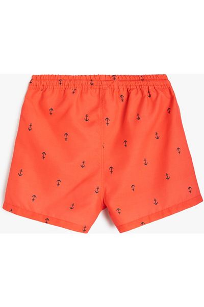 Koton Kids Koton Sea Shorts Anchor Potištěný pas se zavazováním