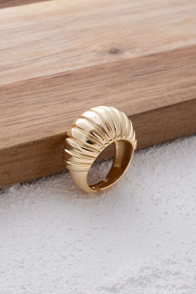 ByFlorya Jewelry Çizgili Bombe Yüzük Istiridye Vintage Altın Plaka Free Size ...
