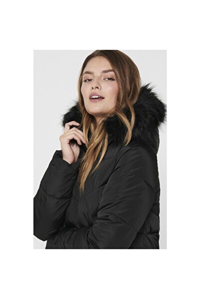 ONLY 15205638 معطف منتفخ نسائي - مع تفاصيل فرو قابلة للإزالة