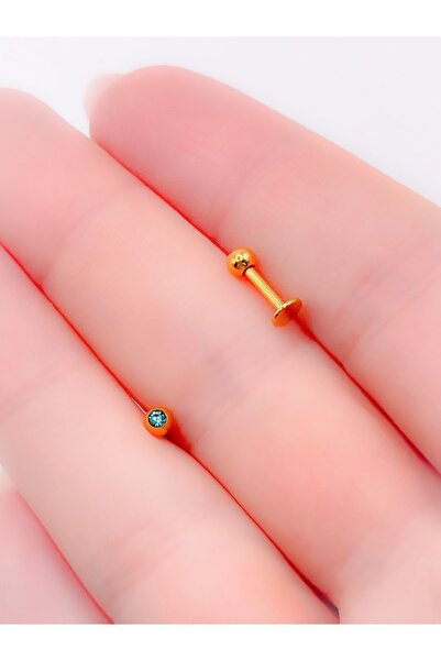 Trinos Cerrahi Çelik Piercing Zirkon 3mm Tek Taşlı Kıkırdak Helix Tragus Piercing (1ADET)