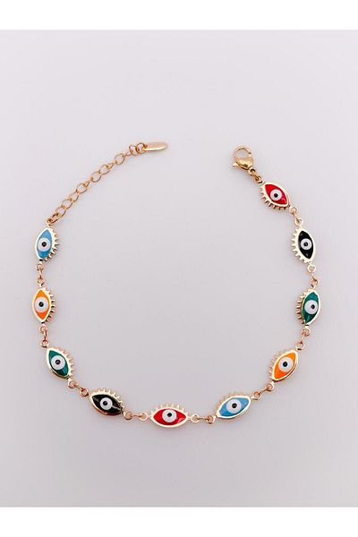 Trinos Steel Bracelet Colorful Eye Bracelet