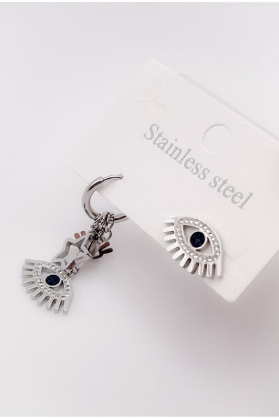 Trinos Steel Earrings Removable Charm Eye Earrings