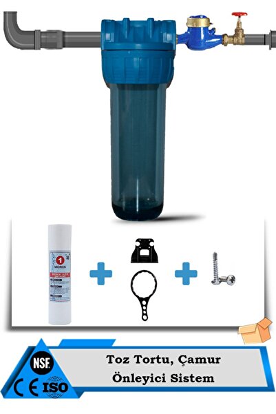 WaterMelon Daire Bina Sayaç Girişi 10" Inc 1 Aşama Su Arıtma Cihazı ( Tortu Ö...