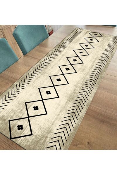 Ardizayn Ethnic (Cream), Cotton Fabric, Balcony, Garden, Kitchen Runner and Set of 2 Throw Pillow Cases