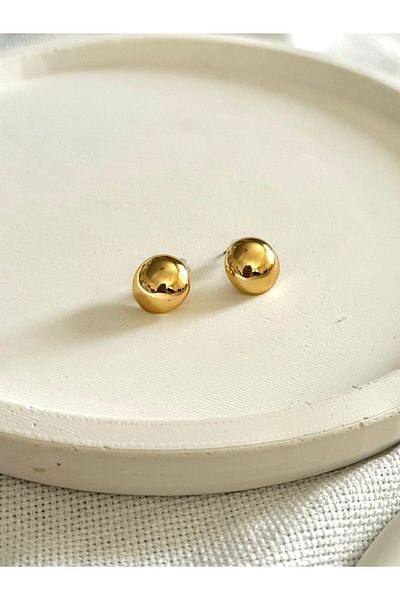 DEMOKAN Women's Earring Ball - Button Detailed