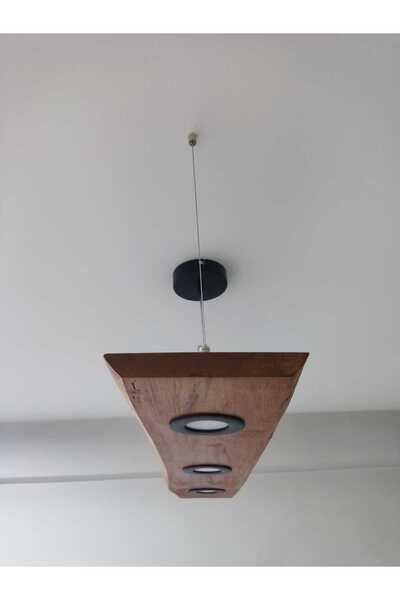 Quacker Meşe Ağacı Ahşap Spot Avize El Yapımı