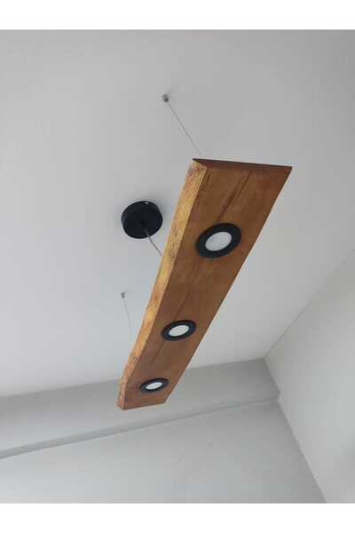 Quacker Meşe Ağacı Ahşap Spot Avize El Yapımı