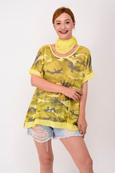 AYASOFYA OTANTIK Жіноча італійська блуза з рукавами та низом спідниці з камуф...