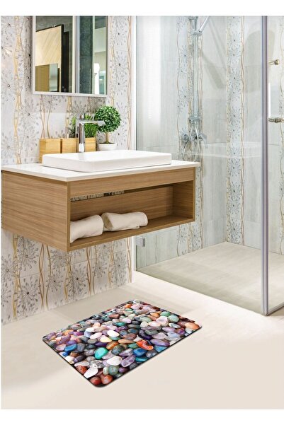 Ardizayn سجادة حمام مضادة للانزلاق منقوشة بأحجار البحر مقاس 40 سم × 60 سم - ق...