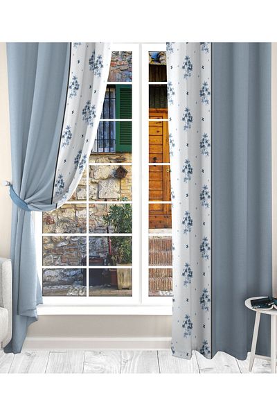 Ardizayn Flower, Velvet Fabric, Digital Printed, Double Wing Background Curtain