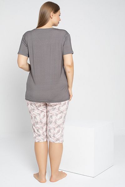 shefox Battal Viscose Women's Summer Capri Set - Short Sleeve by confeo