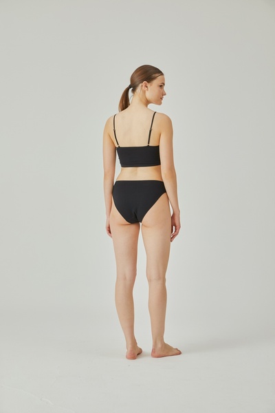 Pamuk & Pamuk Women's Black Seamless High Leg Low Panties