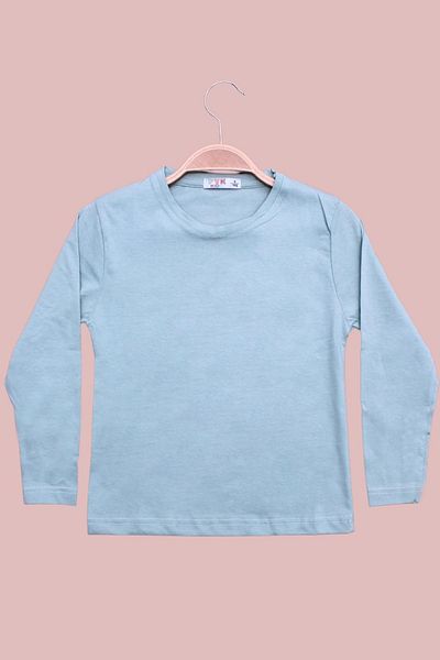 PANİO KİDS Hanorac unisex cu mânecă lungă, uni, cu gâtul 0, verde mentă
