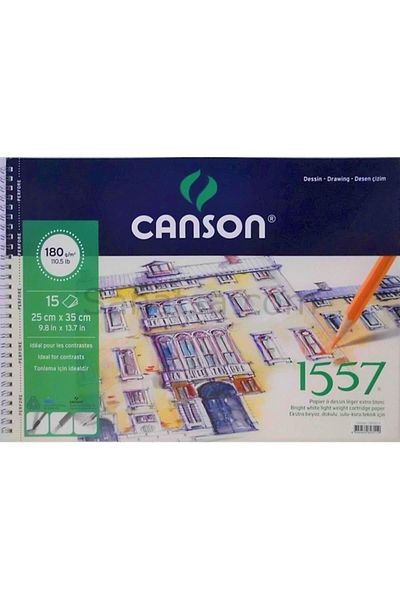 Canson 1557 كتلة الرسم والرسم 180 جرام 25x35 15 ورقة لوحة رسم