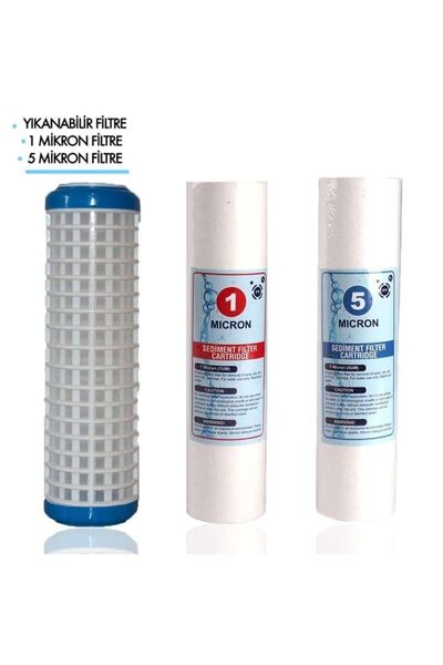 WaterMelon Daire Bina Sayaç Girişi 10" Inch 3 Aşama (yıkanabilir, 1 Mikron , ...