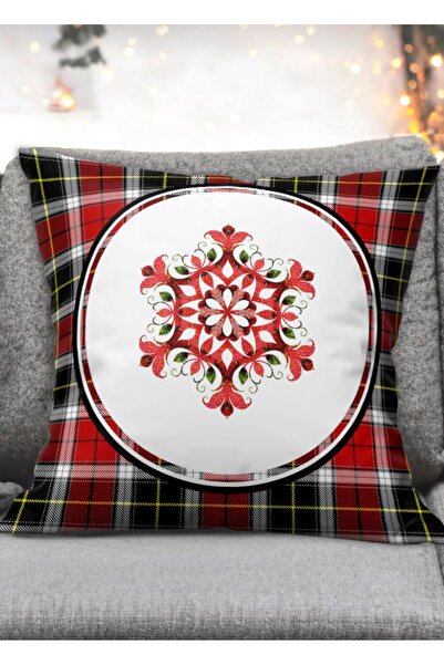 Ardizayn New Year - (Red - Black) Velvet Fabric 2-Piece Throw Pillow Cover - Double Sided Print