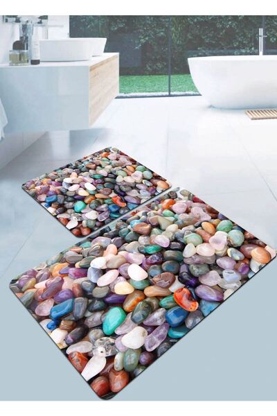 Ardizayn طقم مرحاض مكون من قطعتين من القطن العضوي المنسوج المضاد للانزلاق منق...