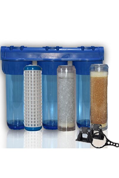 WaterMelon Daire Bina Sayaç Girişi 10" Inch 3 Aşama Su Arıtma Cihazı ( Ağır K...