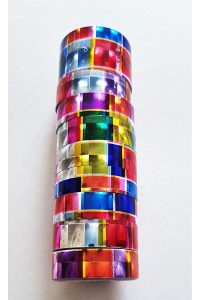 Modellino Pack of 10 3D Metallic Rainbow Colored Tapes