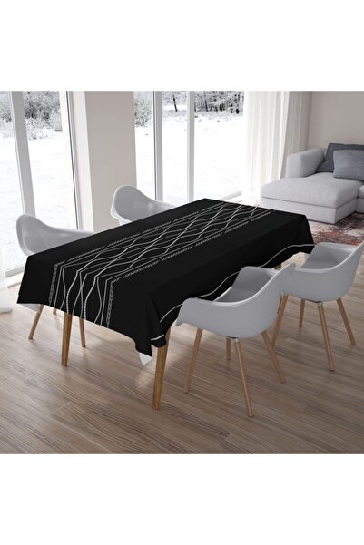 Ardizayn Чорна оксамитова тканина з візерунком «Чорна перлина», скатертина з ...