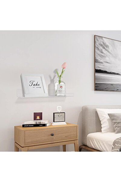 TREND Şeffaf Pleksi Duvar Rafı (50x 10 Cm )
