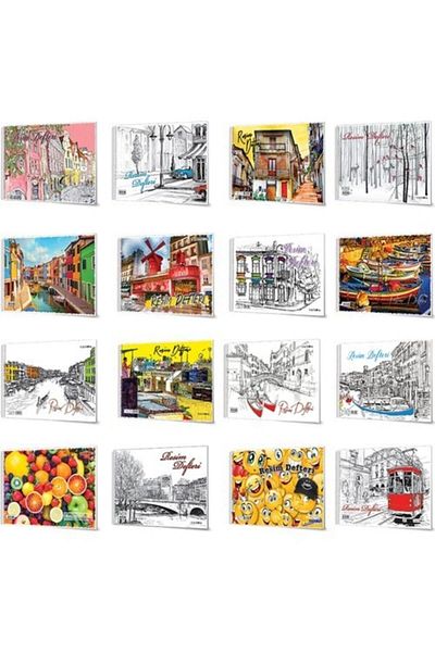 Çınar Uni Note Picture Notebook Copertă din carton spiralat 15 coli 33x48cm 33001 (pachet de 12)