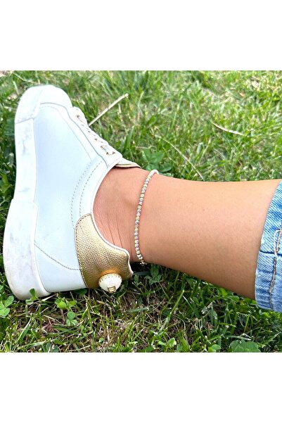 İlayda illys Gold Silver Rose Topçuk Detaylı Pirinç Kaplama Halhal