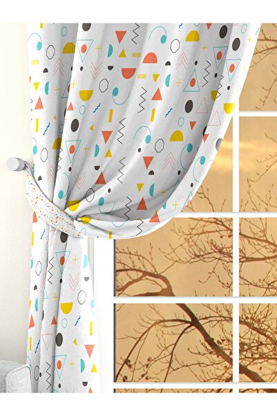 Ardizayn Forme colorate, țesătură din catifea, imprimat digital, perdea de fundal pentru copii cu aripi duble